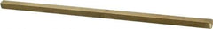 Made in USA - 12" Long x 3/8" High x 3/8" Wide, Over/Undersized Key Stock - Alloy 360 Brass - USA Tool & Supply