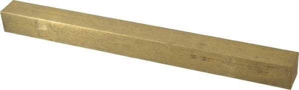 Made in USA - 12" Long x 1" High x 1" Wide, Over/Undersized Key Stock - Alloy 360 Brass - USA Tool & Supply