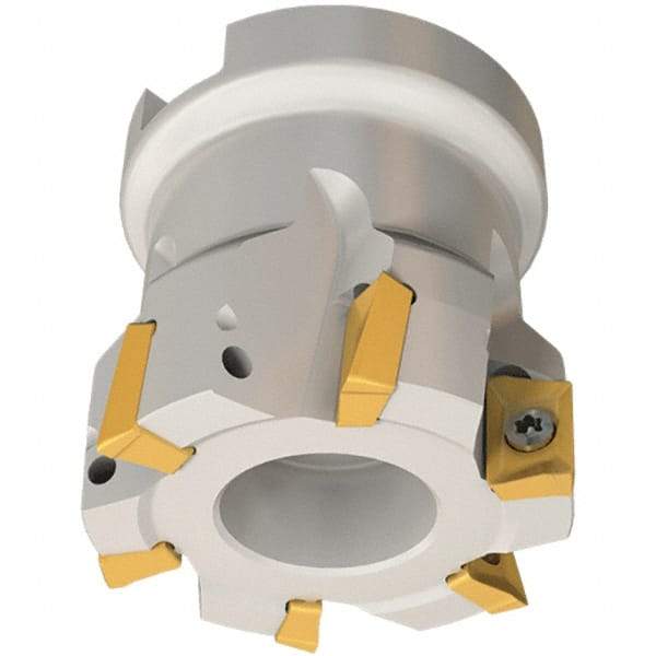 Iscar - 9 Inserts, 63mm Cut Diam, 22mm Arbor Diam, 10mm Max Depth of Cut, Indexable Square-Shoulder Face Mill - 0/90° Lead Angle, 40mm High, AP.. 1003 Insert Compatibility, Series Heli2000 - USA Tool & Supply