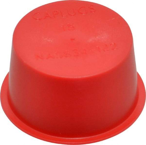 Caplugs - 1 NPT ID, Press Fit Cap - Polyethylene, Red - USA Tool & Supply