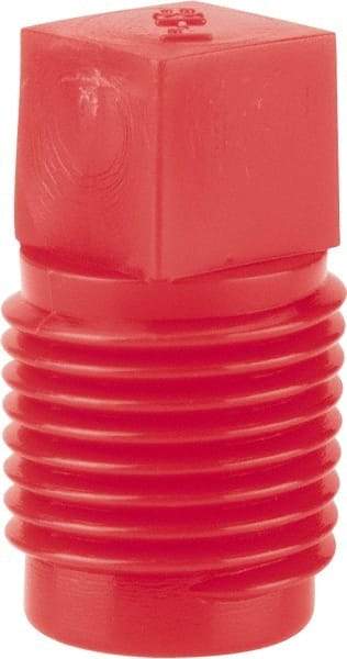 Caplugs - Square Head Plug - 1/8" OD, Polyethylene, Red - USA Tool & Supply