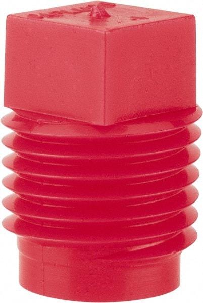 Caplugs - Square Head Plug - 1/4" OD, Polyethylene, Red - USA Tool & Supply