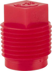 Caplugs - Square Head Plug - 3/8" OD, Polyethylene, Red - USA Tool & Supply