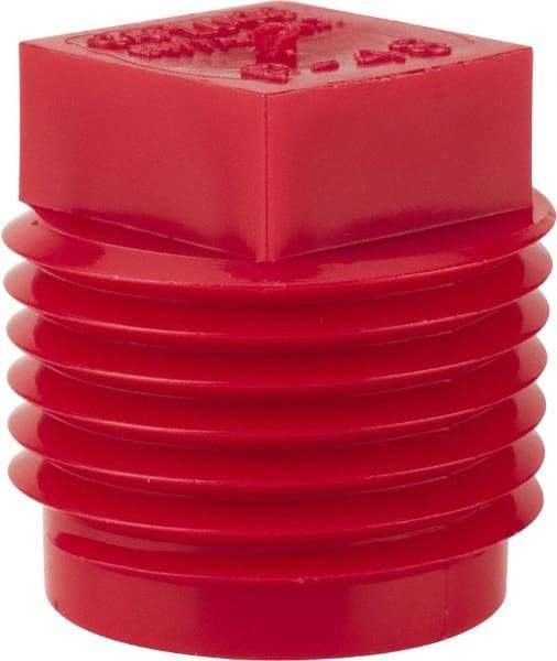 Caplugs - Square Head Plug - 1/2" OD, Polyethylene, Red - USA Tool & Supply