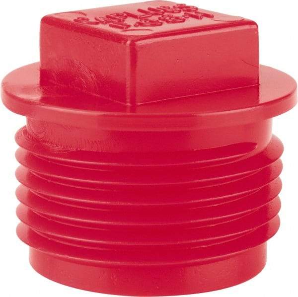 Caplugs - Square Head Plug - 3/4" OD, Polyethylene, Red - USA Tool & Supply