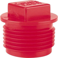 Caplugs - Square Head Plug - 3/4" OD, Polyethylene, Red - USA Tool & Supply