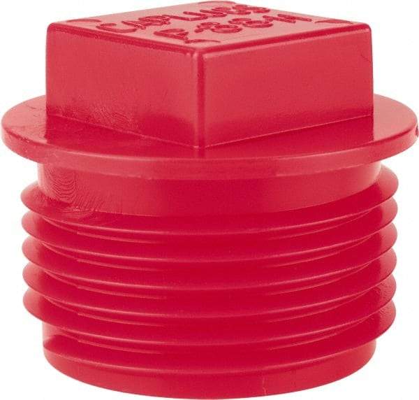 Caplugs - Square Head Plug - 1" OD, Polyethylene, Red - USA Tool & Supply