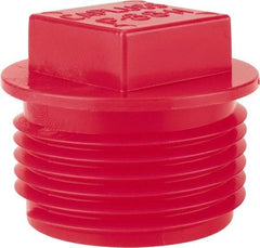 Caplugs - Square Head Plug - 1" OD, Polyethylene, Red - USA Tool & Supply