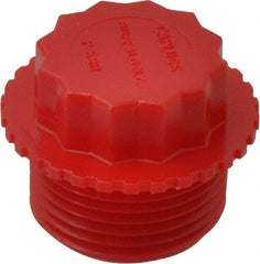 Caplugs - Serrated Round Head Plug - 3/4 NPS" OD, Polyethylene, Red - USA Tool & Supply