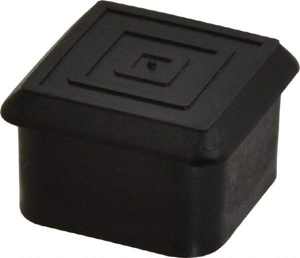 Caplugs - Square Head Plug - 1" OD, 1/2" Long, Polyethylene, Black - USA Tool & Supply