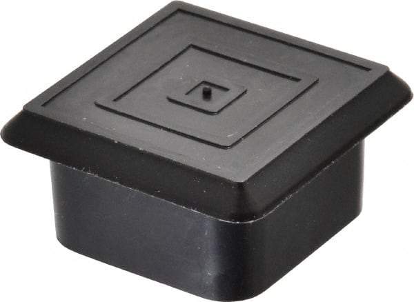 Caplugs - Square Head Plug - 1-1/4" OD, 1/2" Long, Polyethylene, Black - USA Tool & Supply