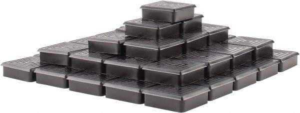 Caplugs - Square Head Plug - 2" OD, 1/2" Long, Polyethylene, Black - USA Tool & Supply