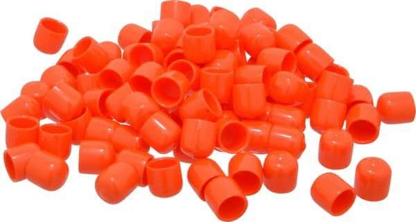 Caplugs - 1/2" ID, Stretchable Cap - 1/2" Long, Vinyl, Orange - USA Tool & Supply