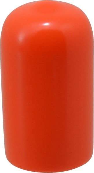 Caplugs - 1/2" ID, Stretchable Cap - 1" Long, Vinyl, Orange - USA Tool & Supply