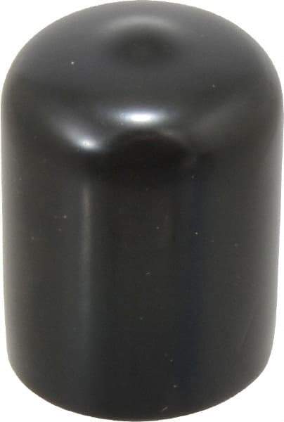Caplugs - 3/4" ID, Stretchable Cap - 1" Long, Vinyl, Black - USA Tool & Supply