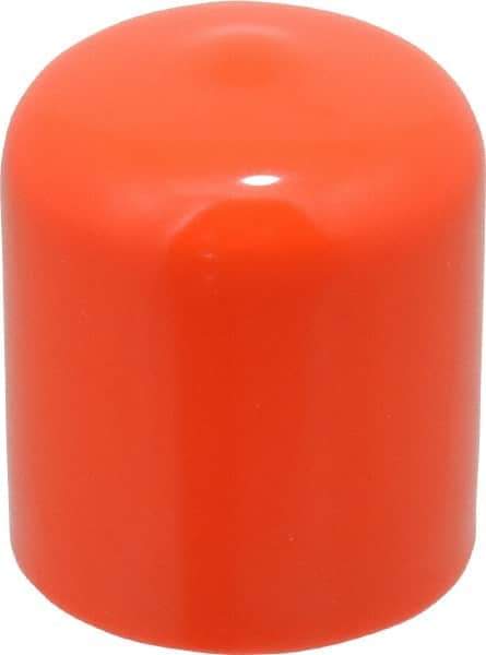 Caplugs - 7/8" ID, Stretchable Cap - 1" Long, Vinyl, Orange - USA Tool & Supply