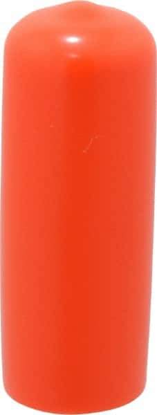 Caplugs - 1/2" ID, Stretchable Cap - 1-1/2" Long, Vinyl, Orange - USA Tool & Supply