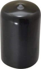 Caplugs - 1" ID, Stretchable Cap - 1-1/2" Long, Vinyl, Black - USA Tool & Supply