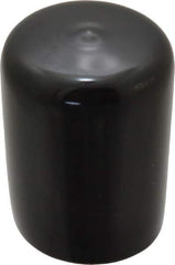 Caplugs - 1-1/8" ID, Stretchable Cap - 1-1/2" Long, Vinyl, Black - USA Tool & Supply