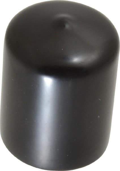 Caplugs - 1-3/16" ID, Stretchable Cap - 1-1/2" Long, Vinyl, Black - USA Tool & Supply