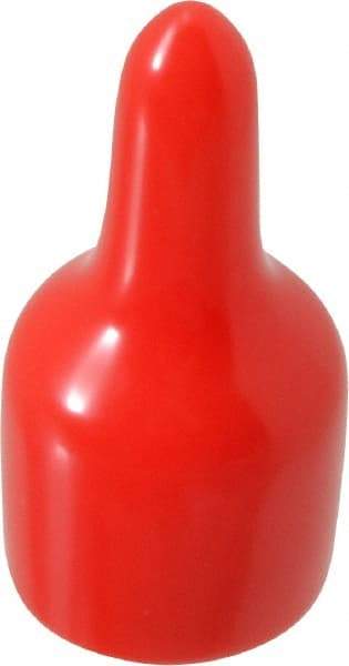 Caplugs - 1/2" ID, Pull-Tab Cap - Vinyl, Red - USA Tool & Supply