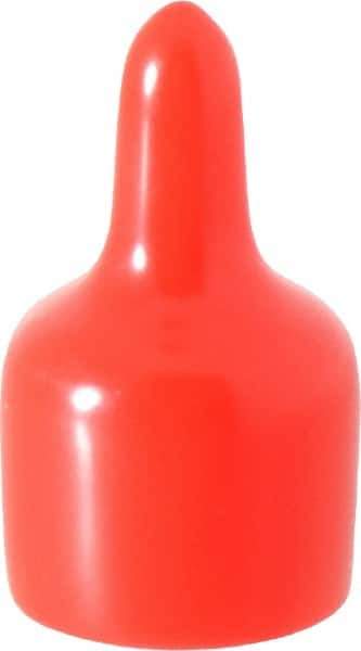 Caplugs - 5/8" ID, Pull-Tab Cap - Vinyl, Red - USA Tool & Supply