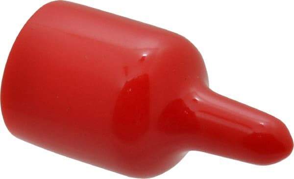 Caplugs - 5/8" ID, Pull-Tab Cap - Vinyl, Red - USA Tool & Supply
