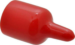 Caplugs - 5/8" ID, Pull-Tab Cap - Vinyl, Red - USA Tool & Supply