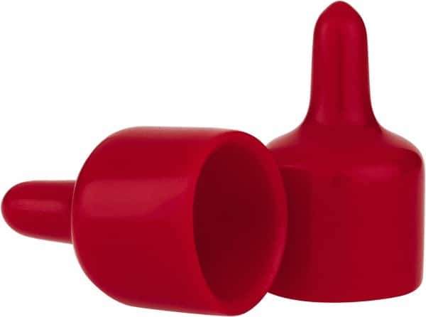 Caplugs - 7/8" ID, Pull-Tab Cap - Vinyl, Red - USA Tool & Supply
