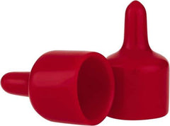 Caplugs - 7/8" ID, Pull-Tab Cap - Vinyl, Red - USA Tool & Supply