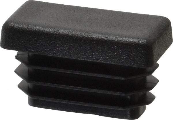 Caplugs - Rectangular Head Plug - 1/2 x 1" OD, 1" Long, Polyethylene, Black - USA Tool & Supply
