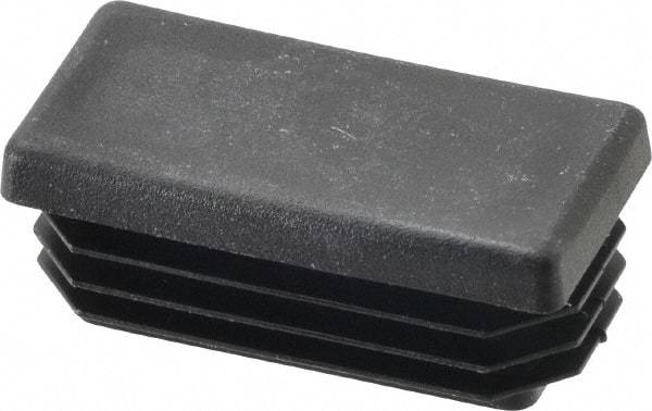 Caplugs - Rectangular Head Plug - 3/4 x 1-1/2" OD, 1" Long, Polyethylene, Black - USA Tool & Supply