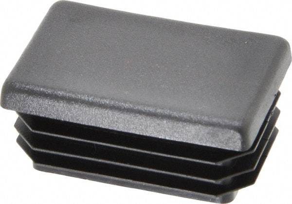 Caplugs - Rectangular Head Plug - 1 x 1-1/2" OD, 1" Long, Polyethylene, Black - USA Tool & Supply