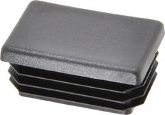 Caplugs - Rectangular Head Plug - 1 x 1-1/2" OD, 1" Long, Polyethylene, Black - USA Tool & Supply
