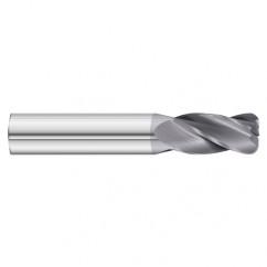 6mm Dia. x 50mm Overall Length 4-Flute 1mm C/R Solid Carbide SE End Mill-Round Shank-Center Cut-TiAlN - USA Tool & Supply