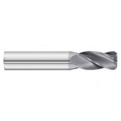 12mm Dia. x 63mm Overall Length 4-Flute 1.5mm C/R Solid Carbide SE End Mill-Round Shank-Center Cut-TiAlN - USA Tool & Supply