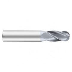 9/16 Dia. x 3-1/2 Overall Length 4-Flute Ball Nose Solid Carbide SE End Mill-Round Shank-Center Cut-TiCN - USA Tool & Supply