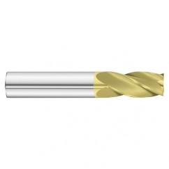 31/64 Dia. x 3 Overall Length 4-Flute Square End Solid Carbide SE End Mill-Round Shank-Center Cut-TiN - USA Tool & Supply