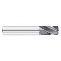 1/2 Dia. x 3 Overall Length 4-Flute .120 C/R Solid Carbide SE End Mill-Round Shank-Center Cut-TiAlN - USA Tool & Supply