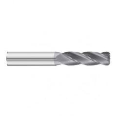7/16 Dia. x 6 Overall Length 4-Flute .120 C/R Solid Carbide SE End Mill-Round Shank-Center Cut-TiAlN - USA Tool & Supply