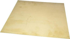 Value Collection - 0.016 Inch Thick x 12 Inch Wide x 12 Inch Long, Brass Sheet - Half Hard Temper, Alloy 260 - USA Tool & Supply