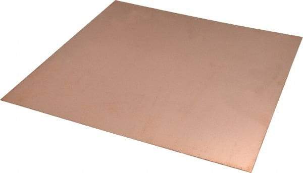 Value Collection - 0.027 Inch Thick x 12 Inch Square, Copper Sheet - Alloy 110 - USA Tool & Supply