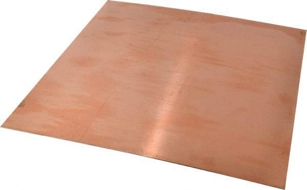 Value Collection - 1/16 Inch Thick x 12 Inch Square, Copper Sheet - Alloy 110 - USA Tool & Supply