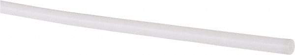 Made in USA - 6' Long, 1/8" Diam, PTFE (Virgin) Plastic Rod - White - USA Tool & Supply