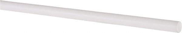 Made in USA - 4' Long, 1/4" Diam, PTFE (Virgin) Plastic Rod - White - USA Tool & Supply