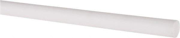 Made in USA - 3' Long, 3/8" Diam, PTFE (Virgin) Plastic Rod - White - USA Tool & Supply