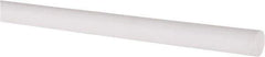 Made in USA - 4' Long, 3/8" Diam, PTFE (Virgin) Plastic Rod - White - USA Tool & Supply