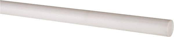 Made in USA - 6' Long, 3/8" Diam, PTFE (Virgin) Plastic Rod - White - USA Tool & Supply