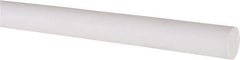 Made in USA - 3' Long, 1/2" Diam, PTFE (Virgin) Plastic Rod - White - USA Tool & Supply