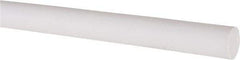 Made in USA - 4' Long, 1/2" Diam, PTFE (Virgin) Plastic Rod - White - USA Tool & Supply
